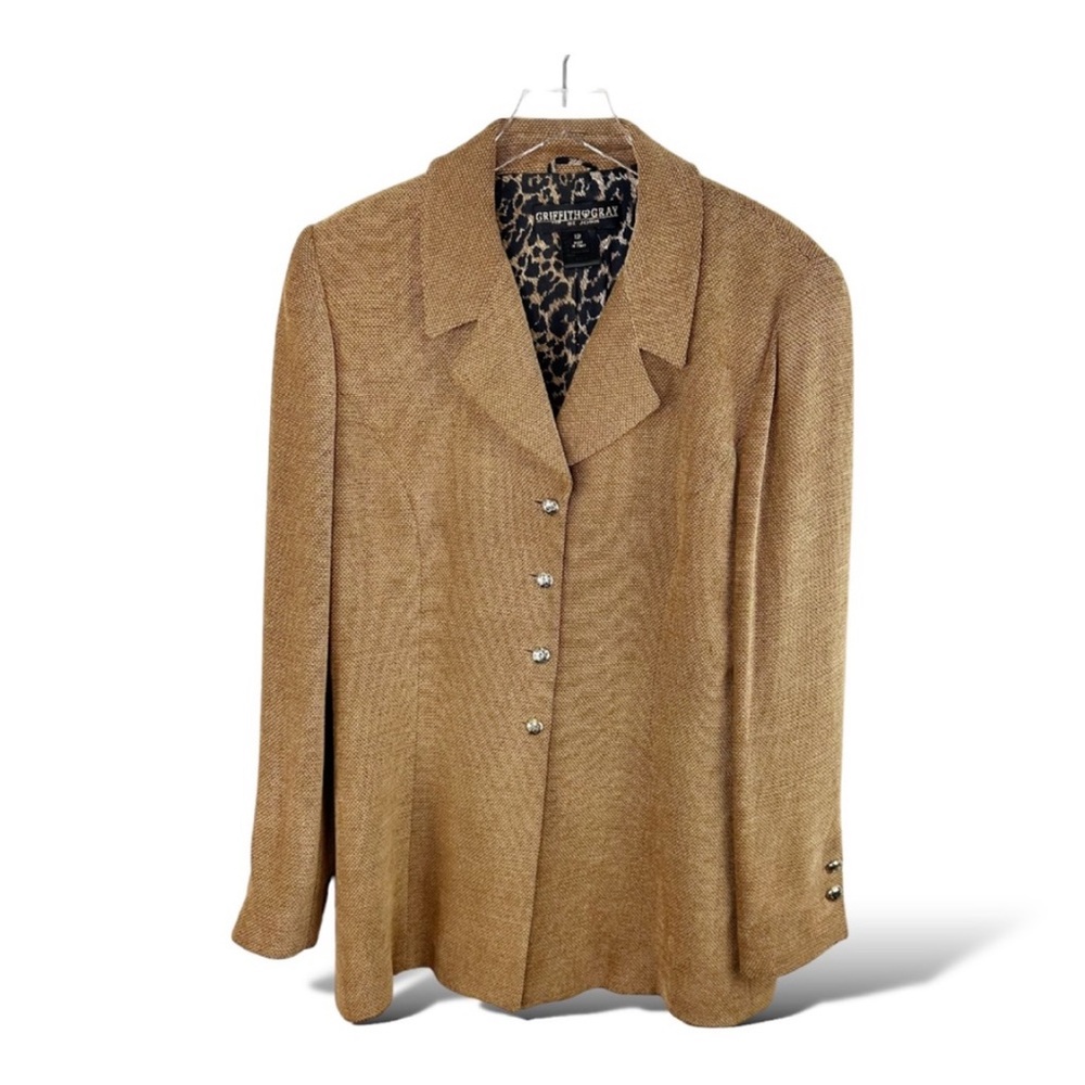 St. John Tan Blazer with Silver Buttons